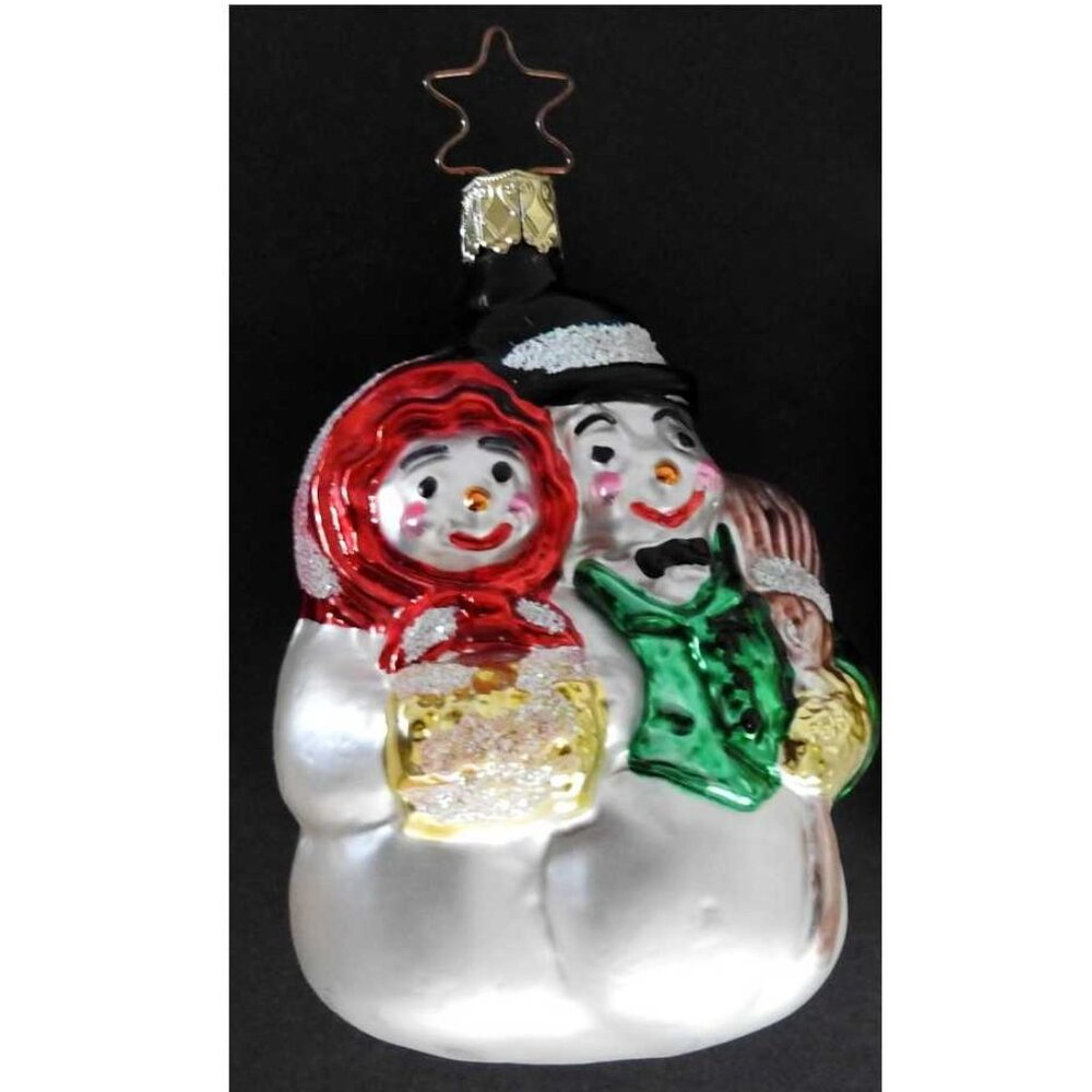 Inge Glas of Germany Blown Glass Ornaments Snowman Couple